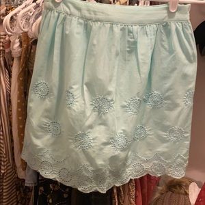 Francesscas Light Blue Lace Detail Skirt